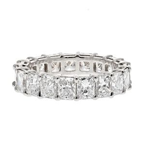 Platinum 6.50 Carats Radiant Cut Diamond Eternity Band